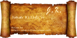 Jakab Kilián névjegykártya